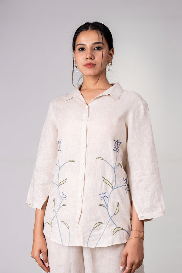 Lotus Linen Shirt - Ecru