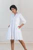 MAPLE LINEN SHORT DRESS - White