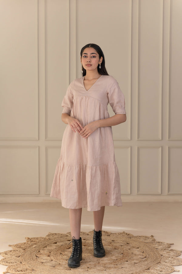 MEADOW LINEN DRESS - Beige