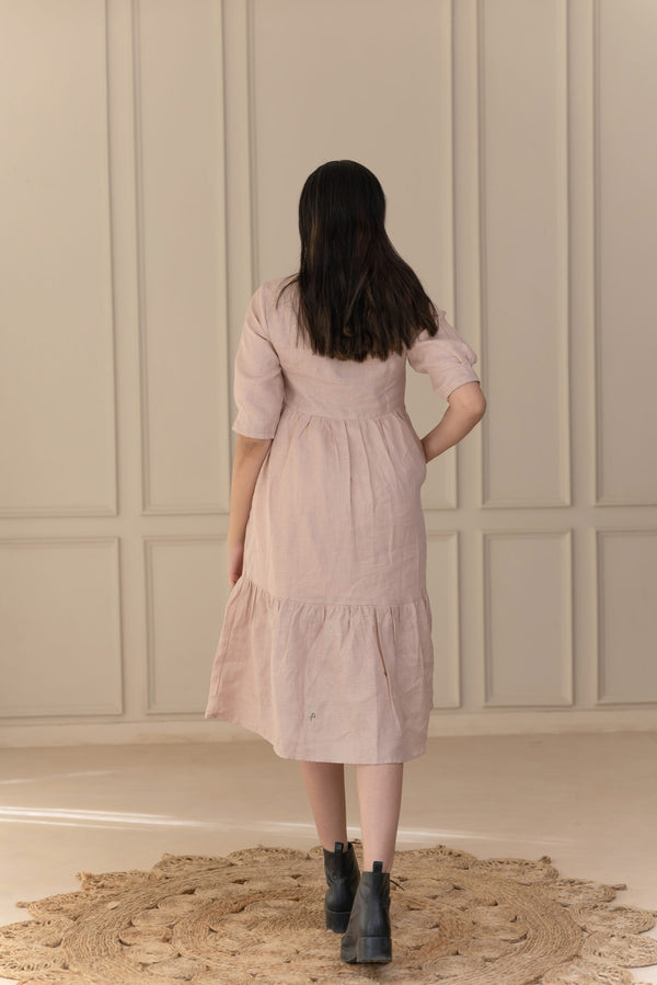 MEADOW LINEN DRESS - Beige