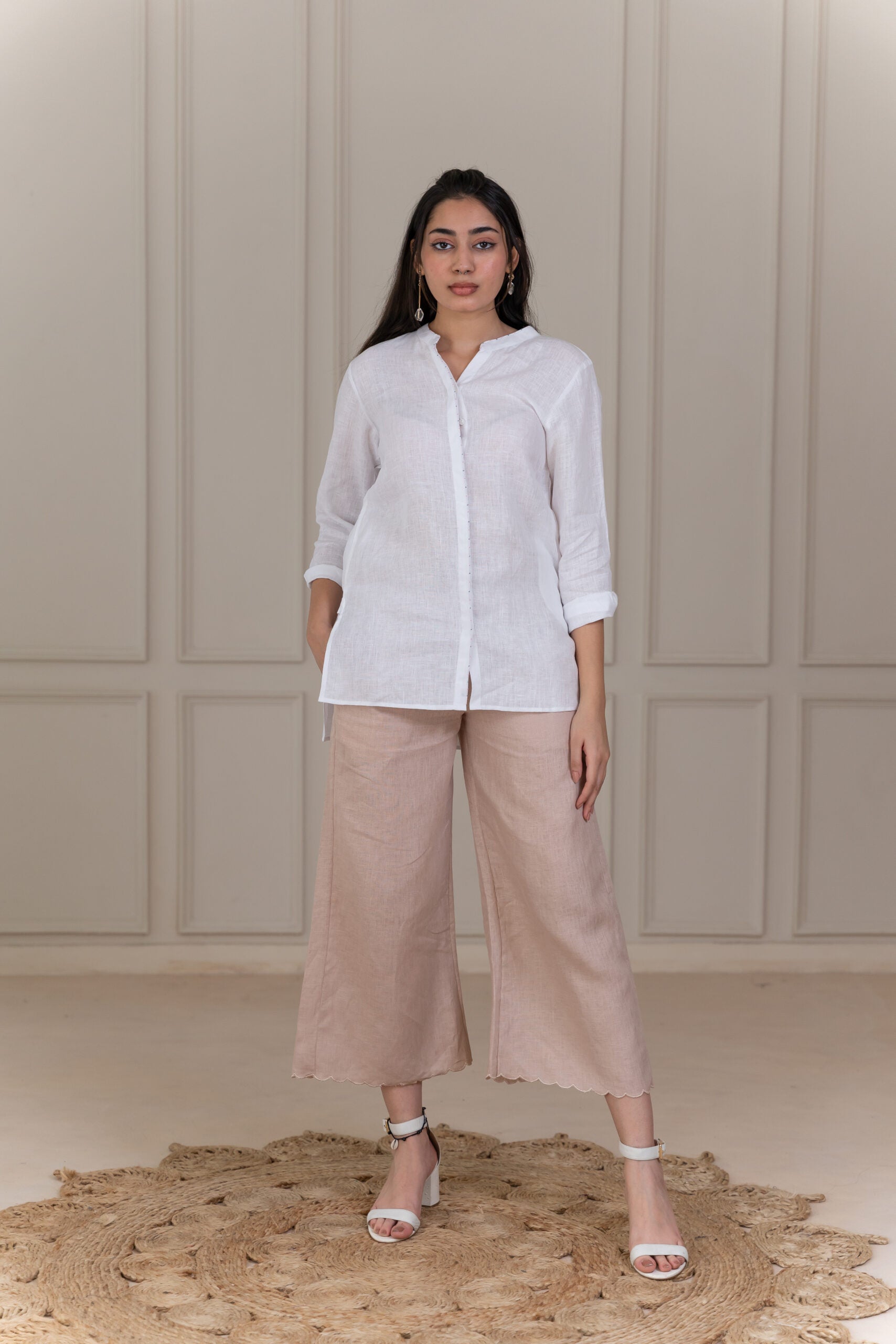MONA LINEN SHIRT - White