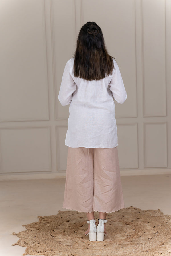 MONA LINEN SHIRT - White