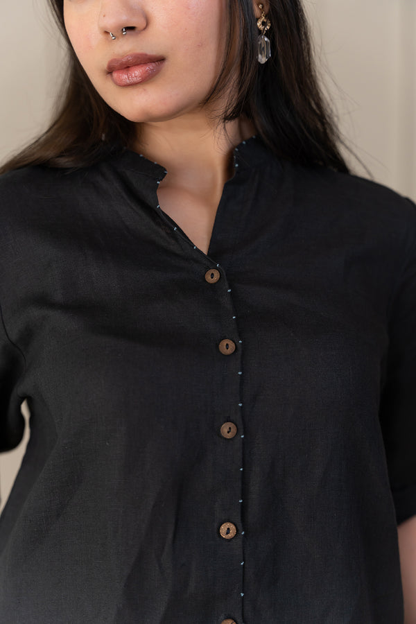 Milano Linen Shirt - Black