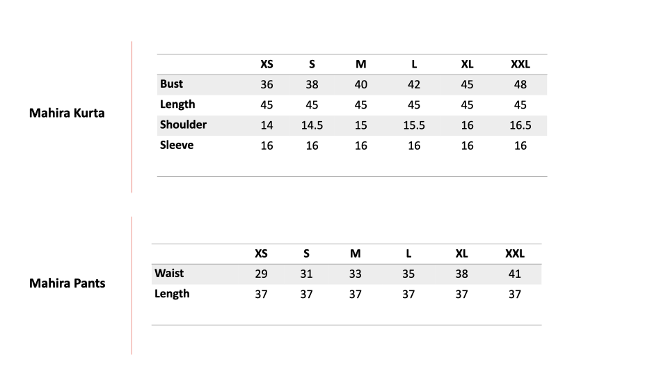 Size Chart 1