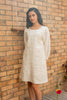 Marie  Linen A- Line Short Dress With Pockets -  Off White