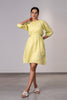 Marlow Linen Side Cut Waist Short Dress with Pockets - Lime