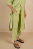Maya Linen Narrow Pants - Algae Green