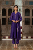 Mayur Chanderi Silk A-line Kurta with Pants - Purple
