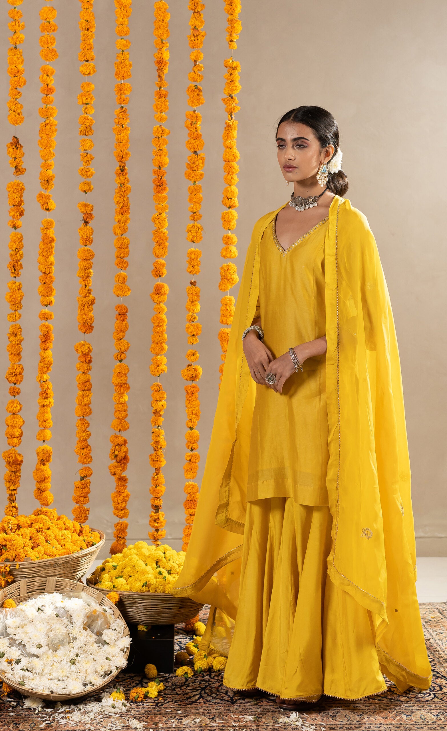 Mayur-Organza-Dupatta-Yellow-