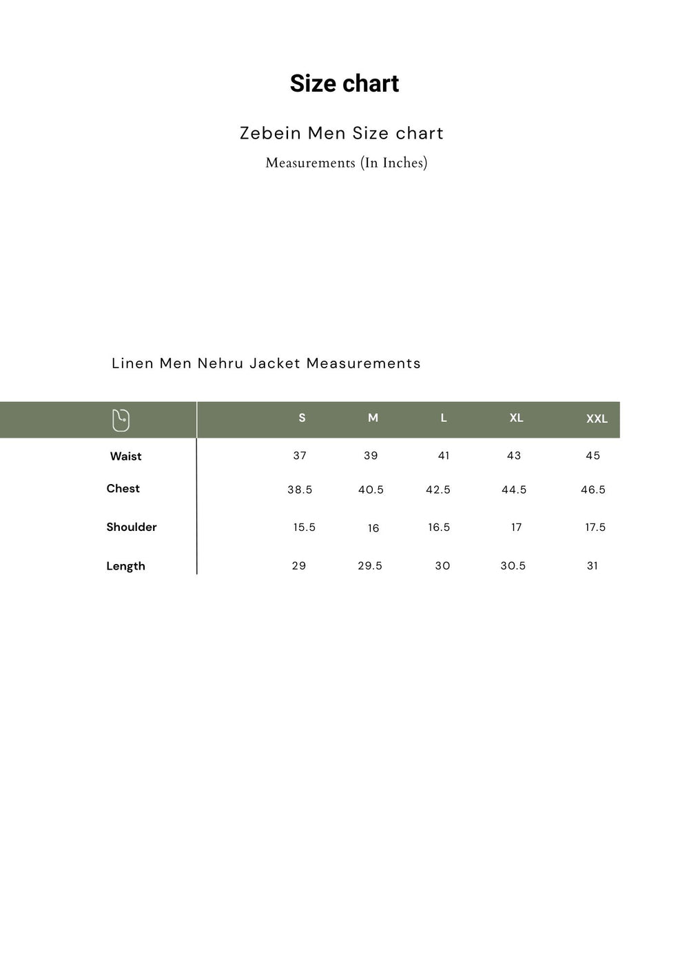 Size Chart 1
