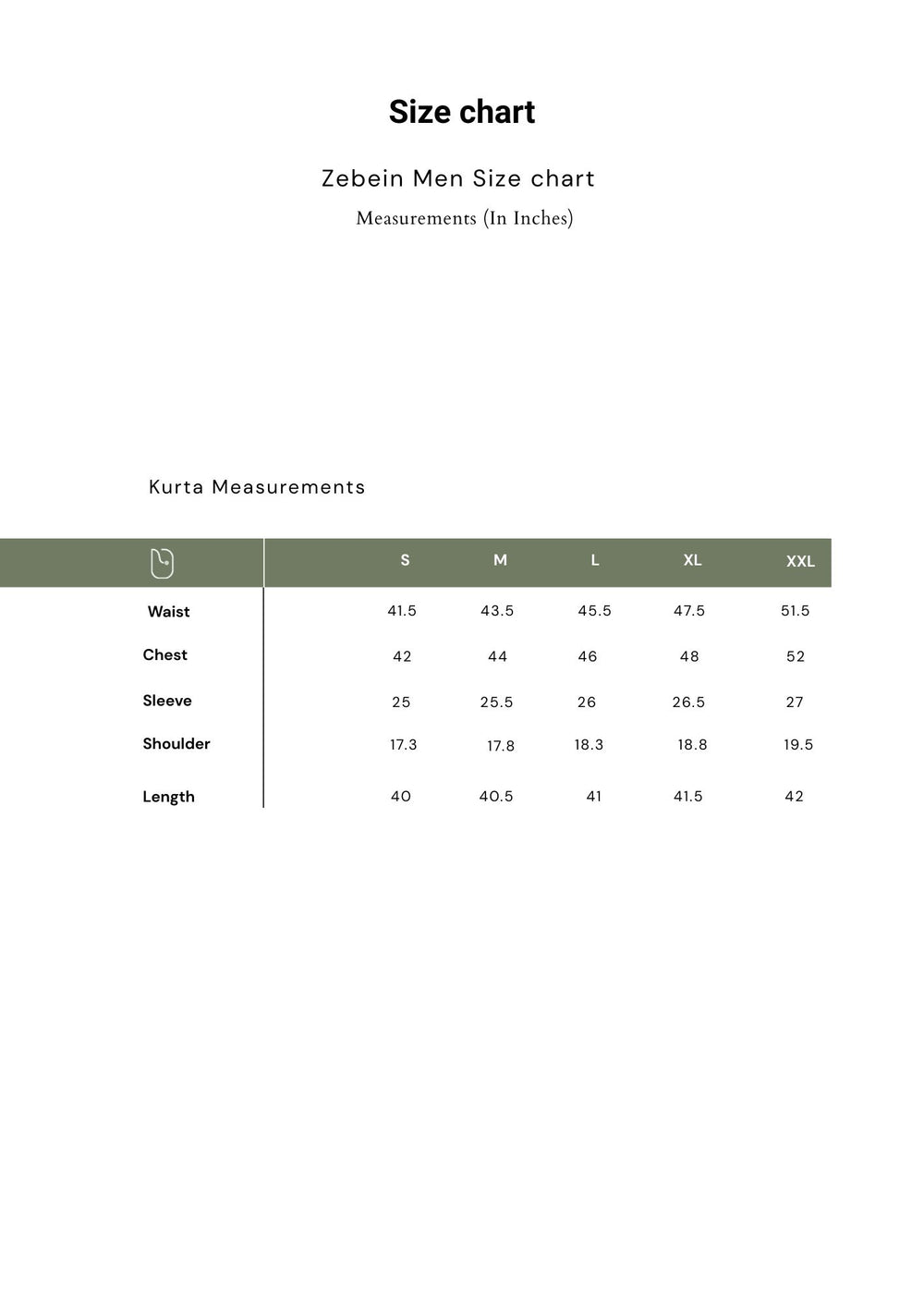 Size Chart 1