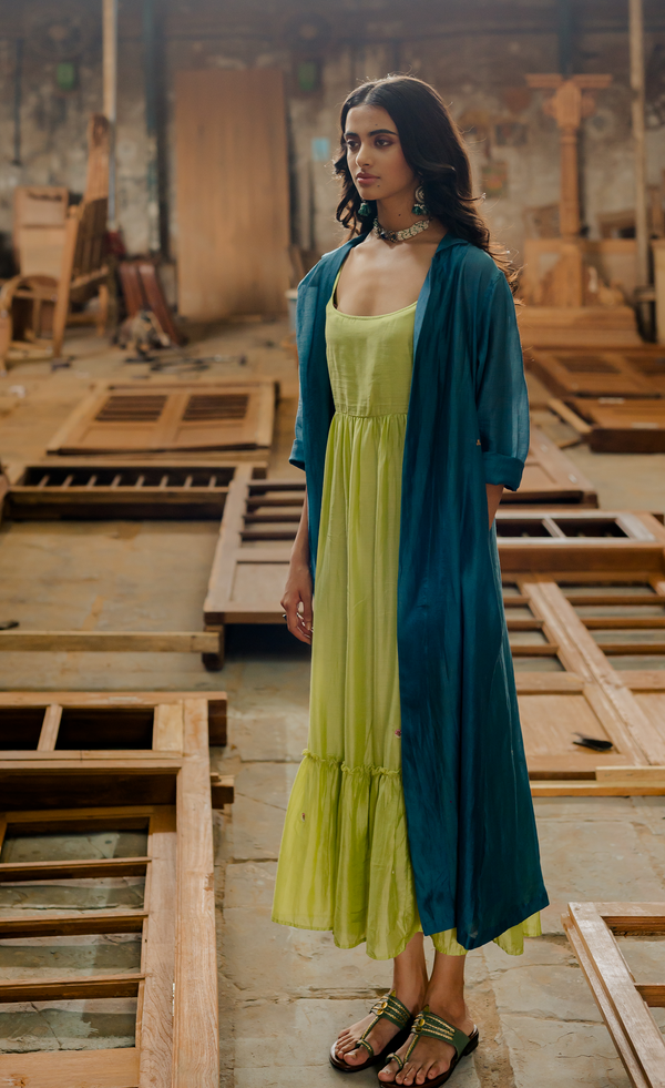 Nalini-Dress-With-Jacket-Pristine-Green-