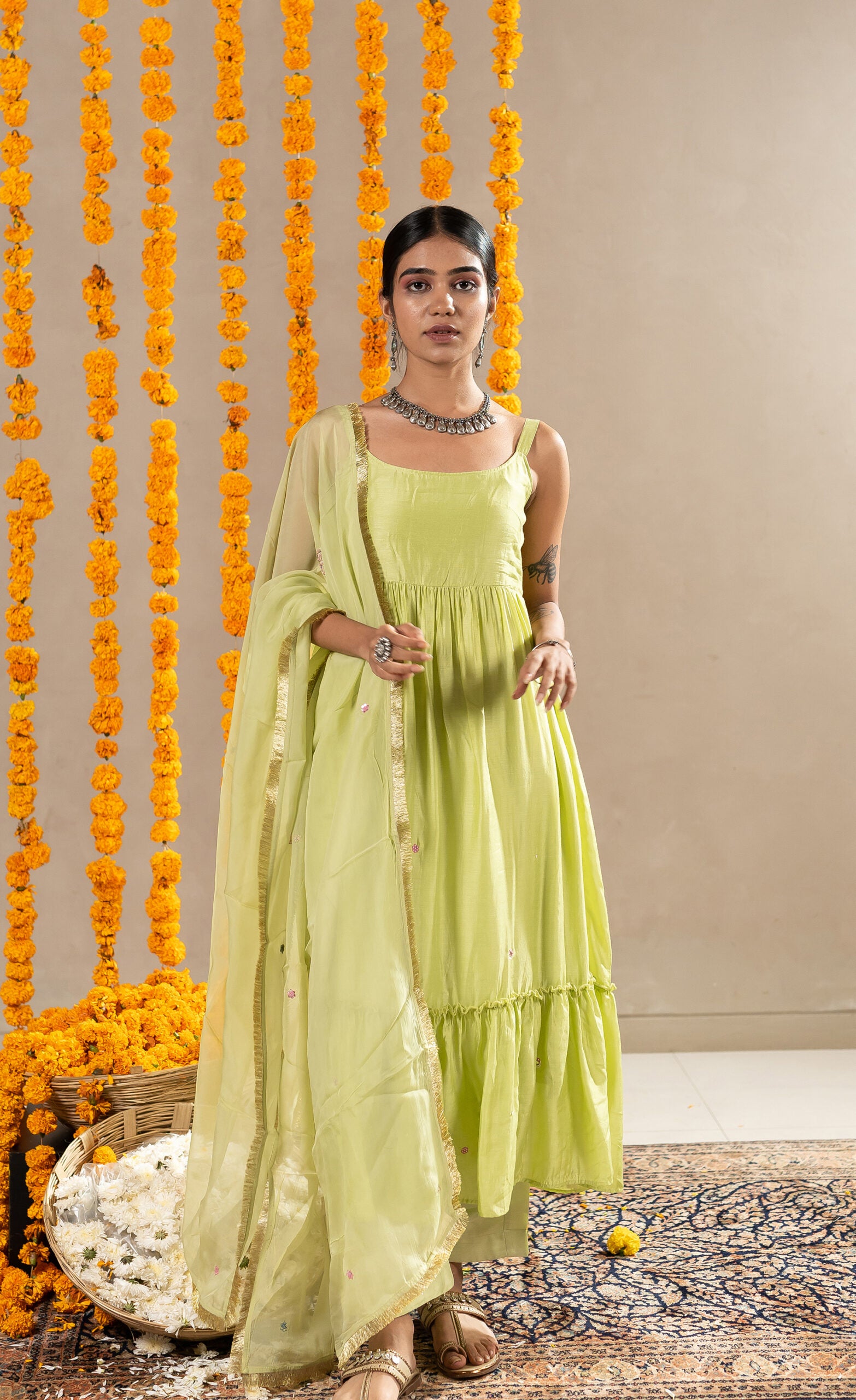 Nalini-Dress-With-Pants-Pristine-Green-