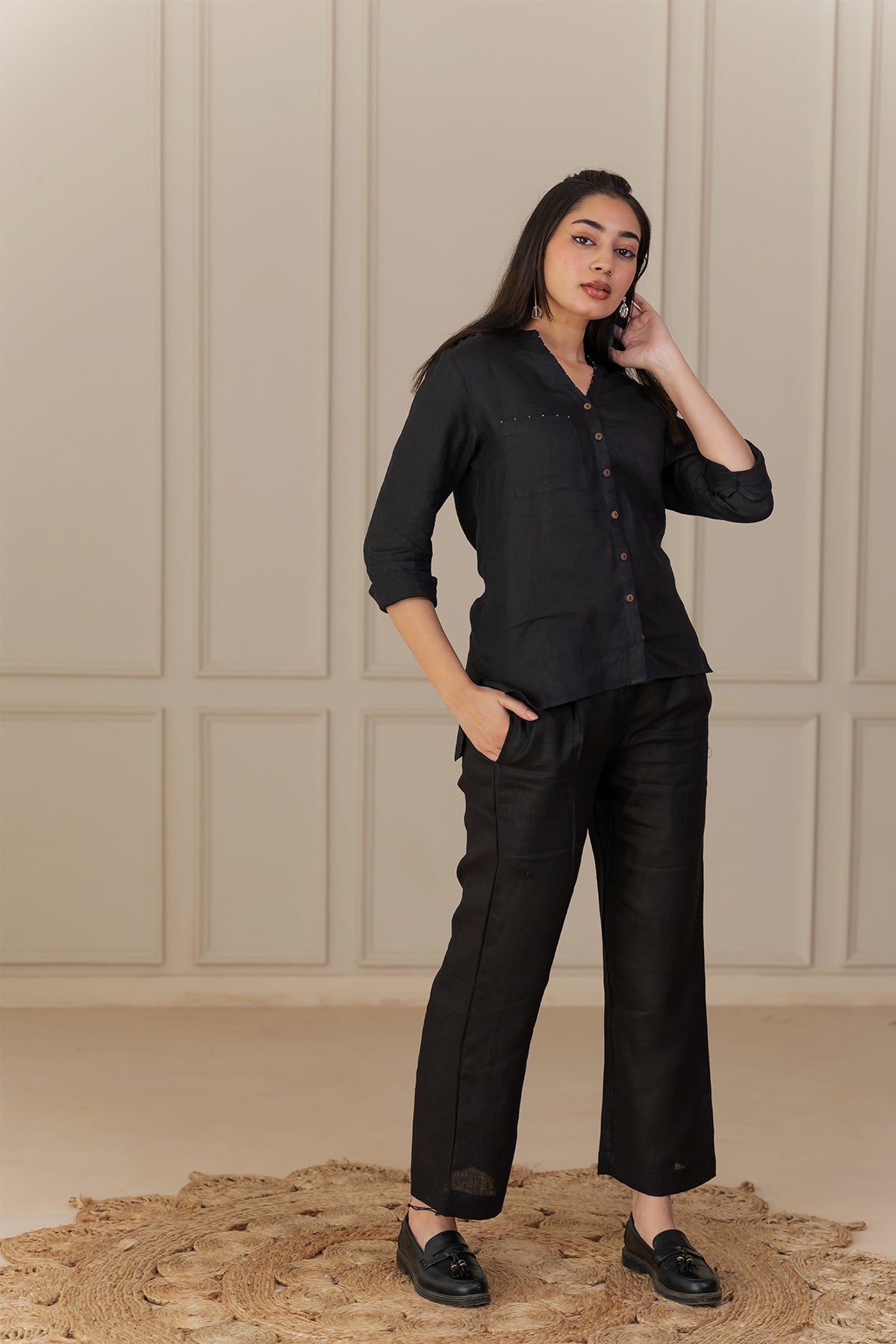 Pamela Linen Shirt - Black