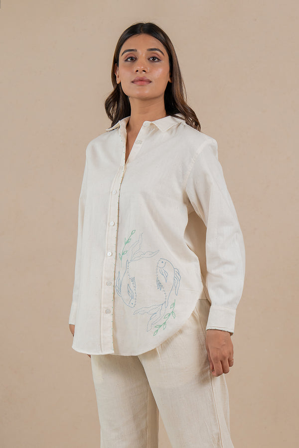 Pisces Kala Cotton Shirt - Off white