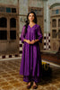 Phool Jhali Chanderi Silk Side Kali Kurta with Pants - Purple