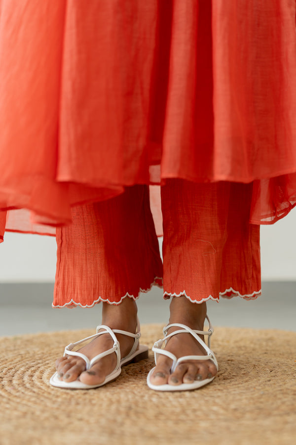 Pushp-Chanderi-Dress-and-Pant-Set-Apricot-
