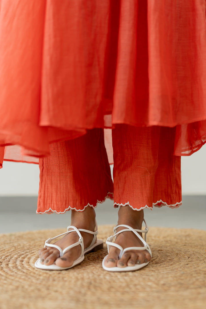 Pushp-Chanderi-Dress-and-Pant-Set-Apricot-