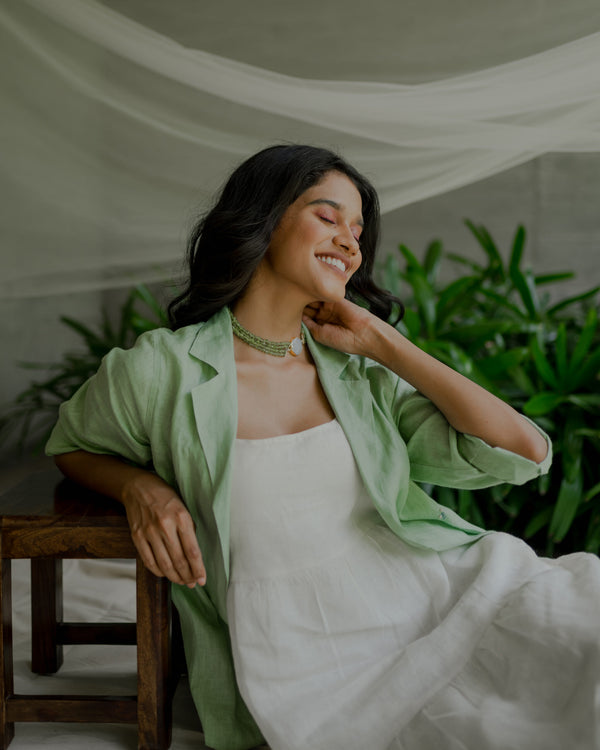 Charlotte Linen Long Overlay - Pista