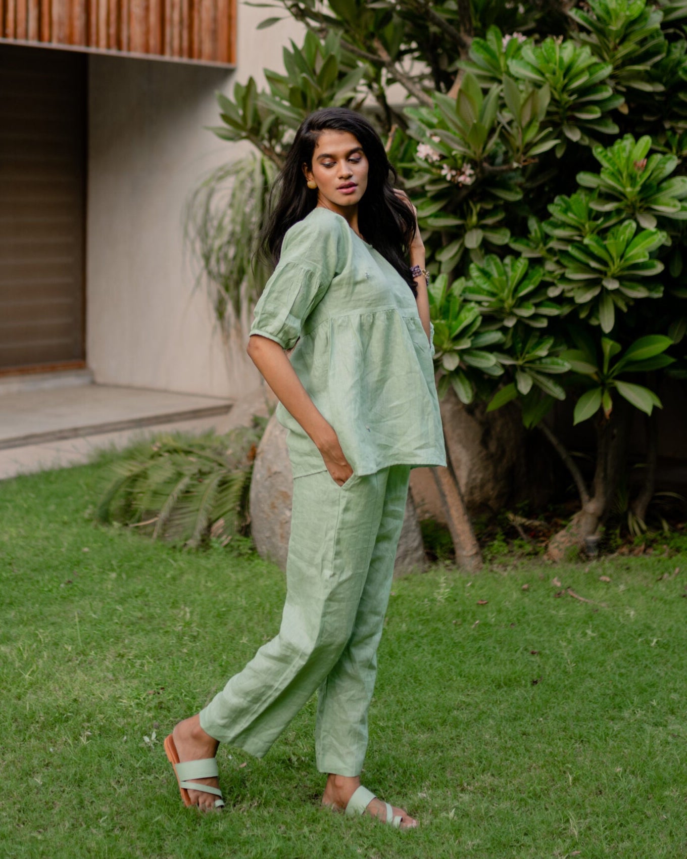 TAYLOR LINEN TOP - Pista