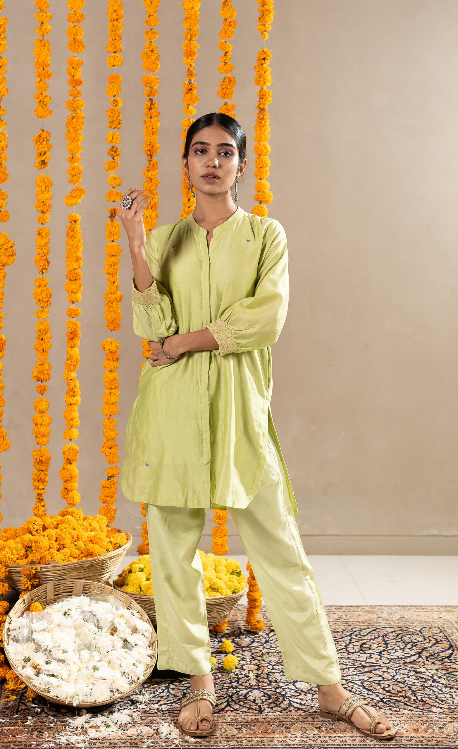 Rhea-Short-Kurta-With-Pants-Pristine-Green-
