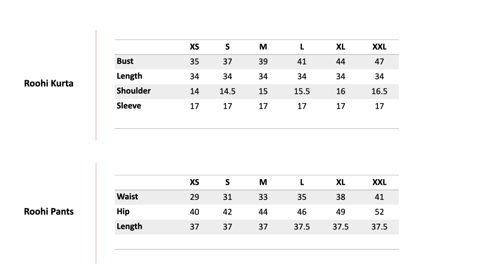 Size Chart 1