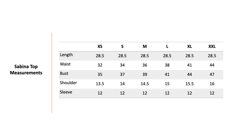 Size Chart 1