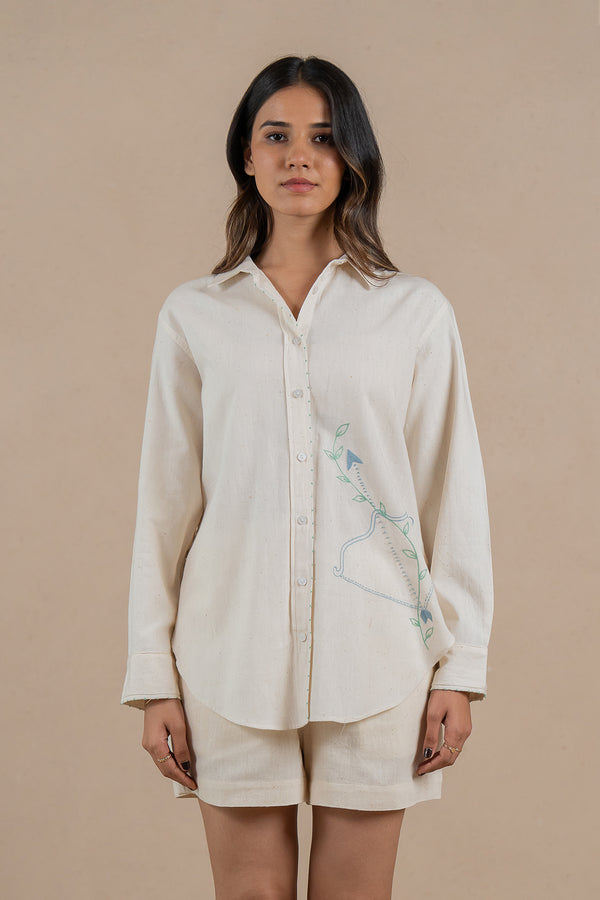Sagittarius Kala Cotton Shirt - Off white