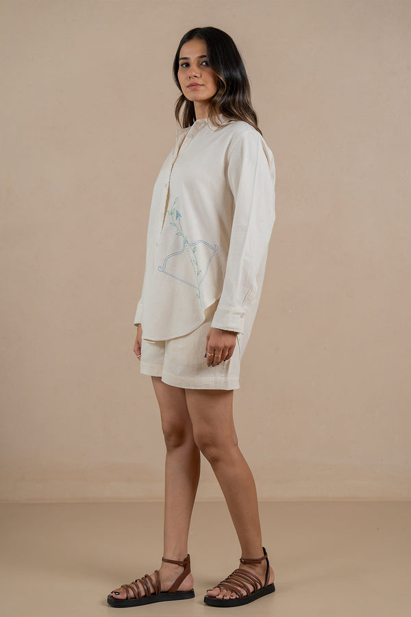Sagittarius Kala Cotton Shirt - Off white