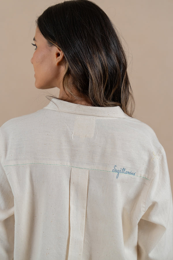 Sagittarius Kala Cotton Shirt - Off white