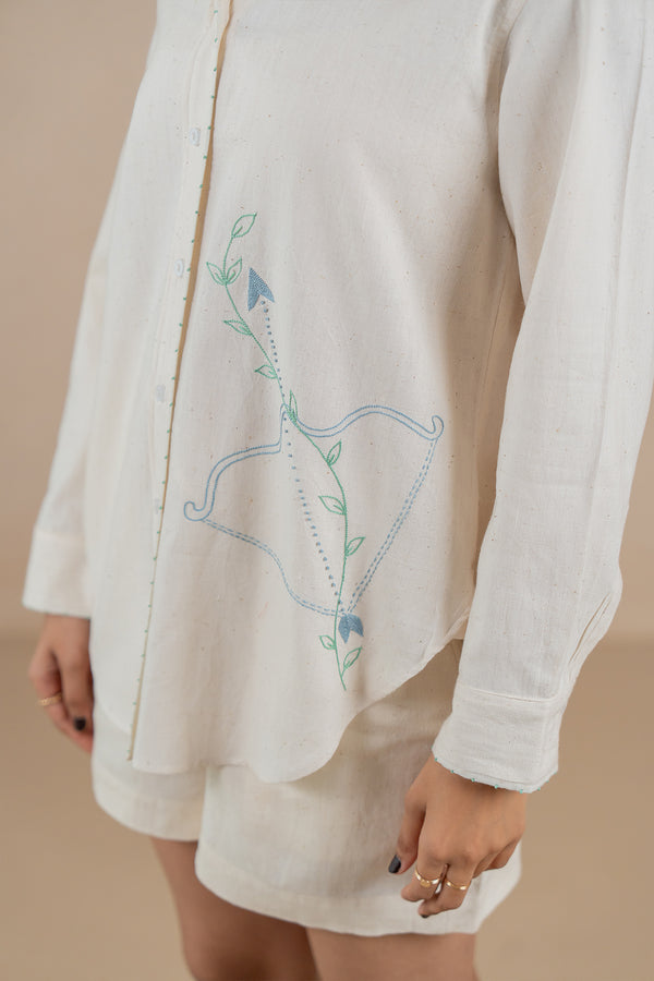 Sagittarius Kala Cotton Shirt - Off white