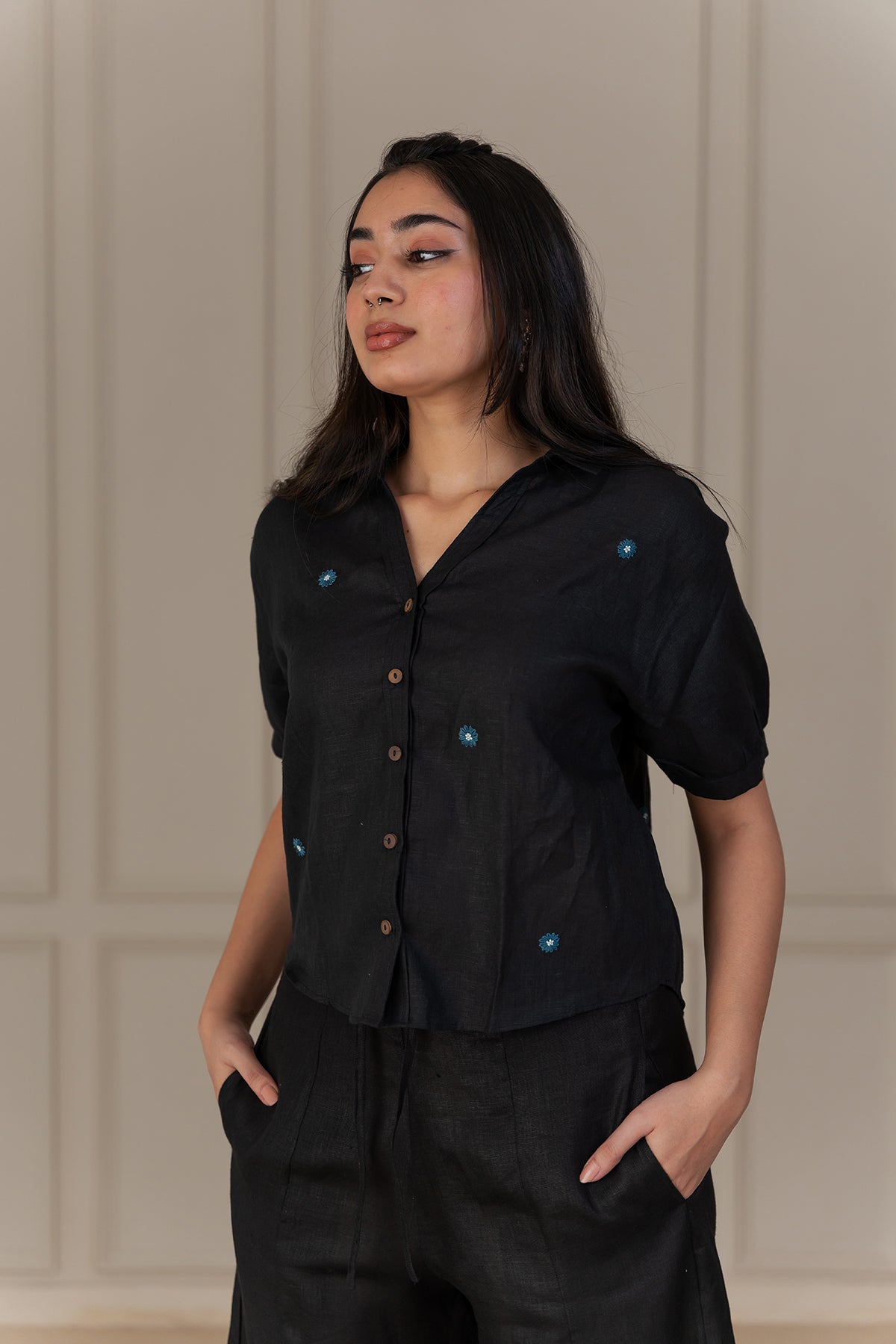 Sunshine Linen Shirt - Black