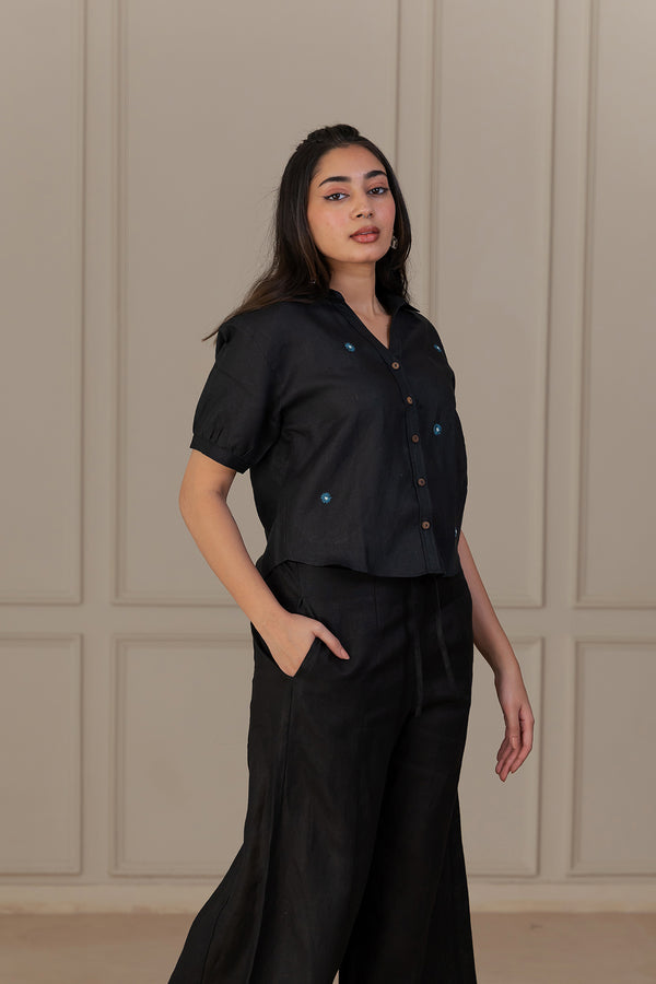 Sunshine Linen Shirt - Black