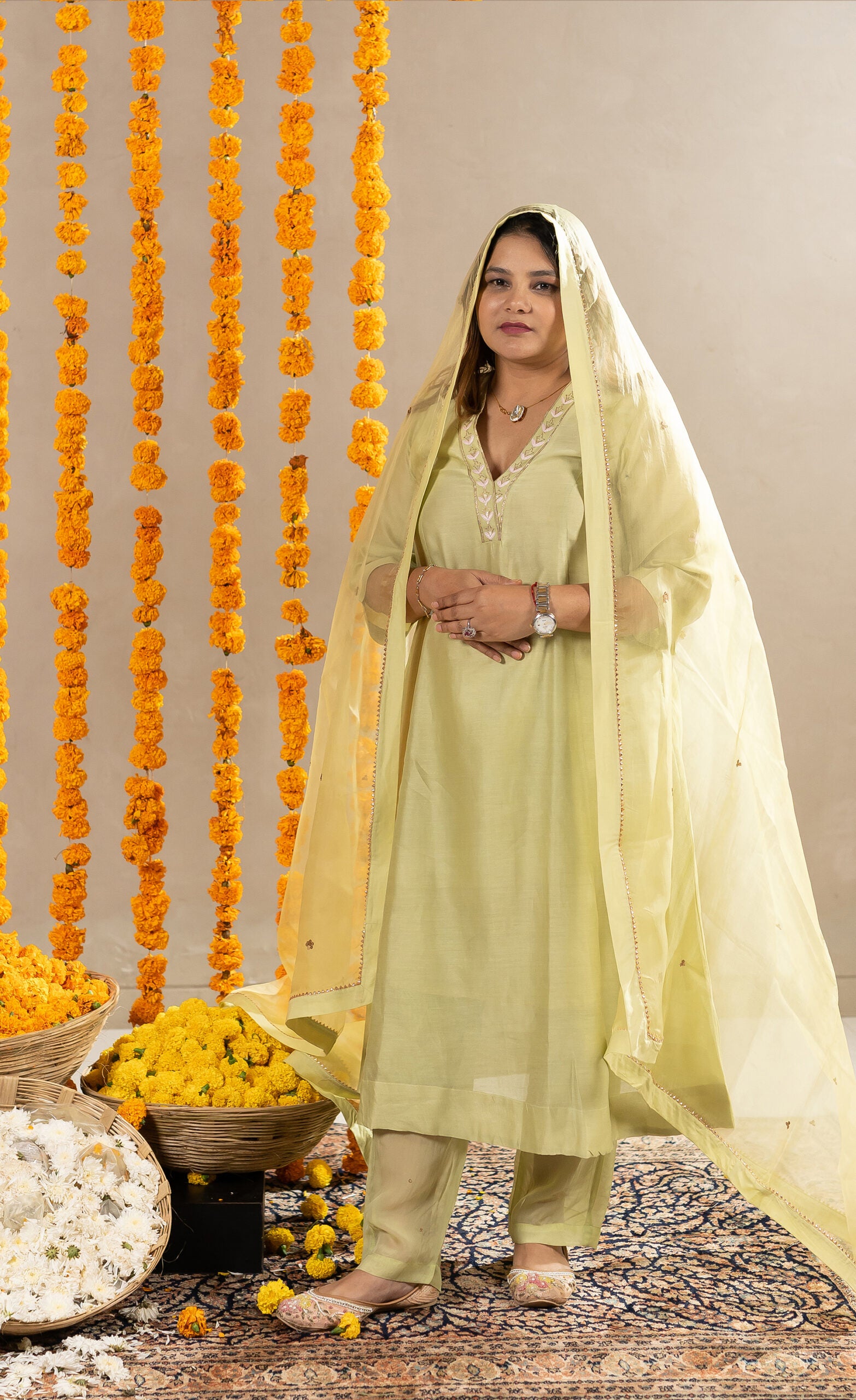 Sadabahar-Kurta-With-Pants-Pristine-Green-