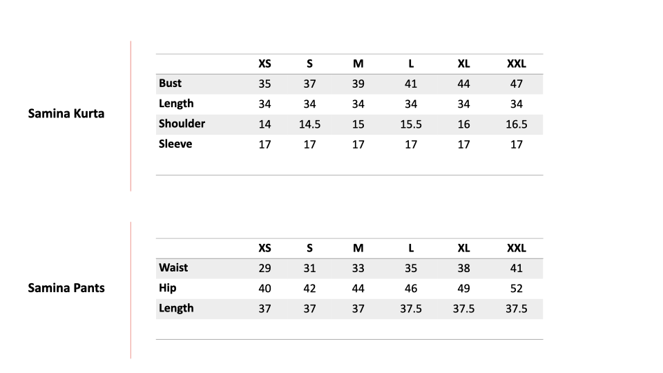 Size Chart 1