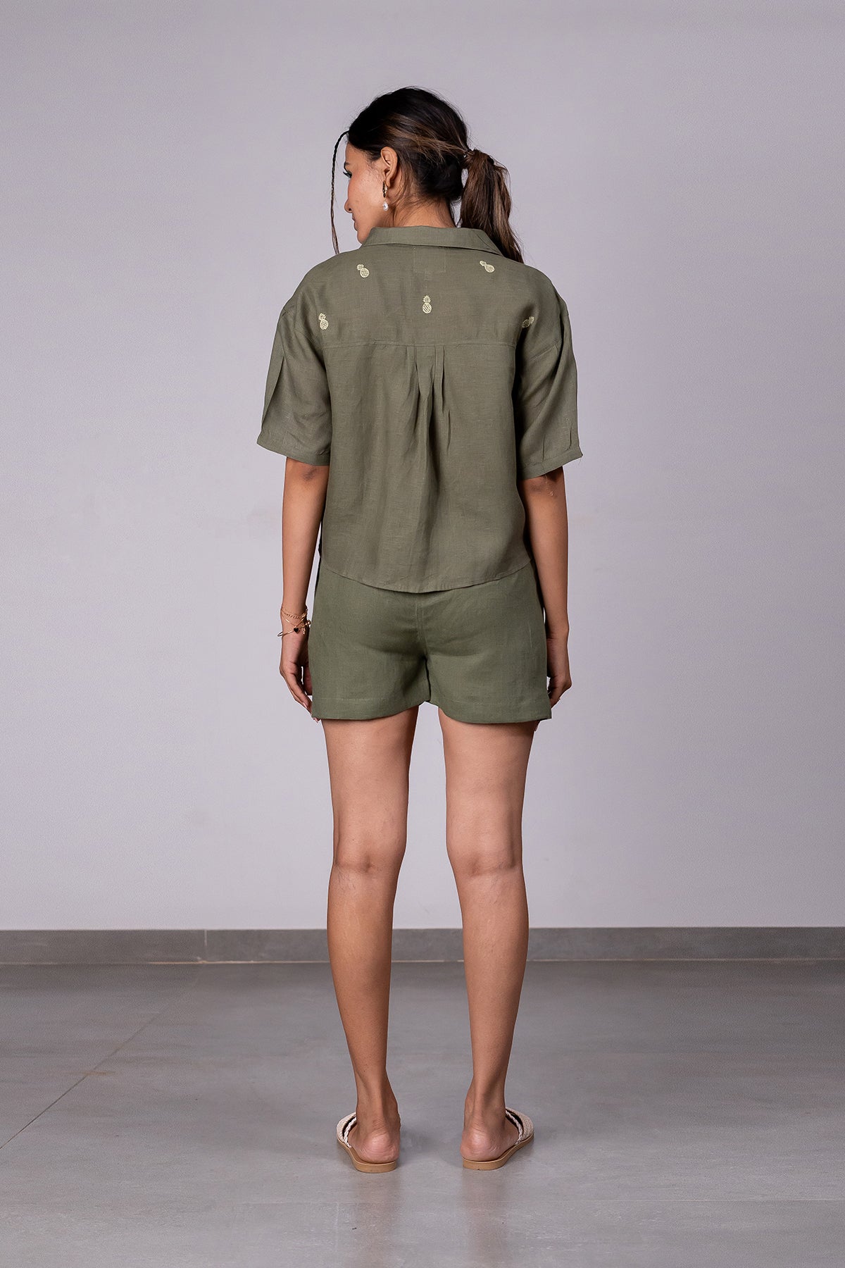 Sunshine Linen Shirt – Olive Green