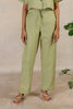 Linen Pin Tucks Pants  - Meadow Green