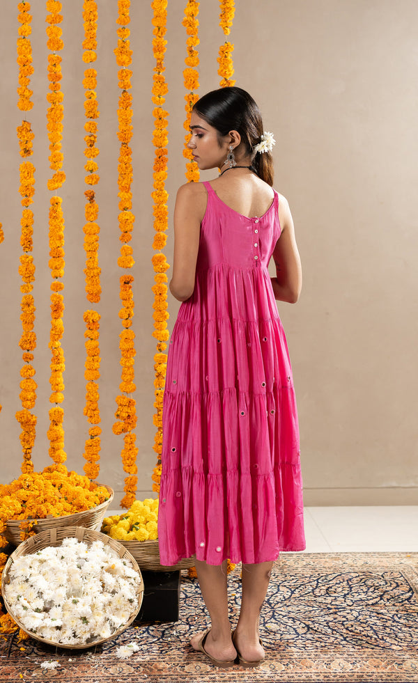 Tara-Mirror-Work-Tier-Dress-Pink-