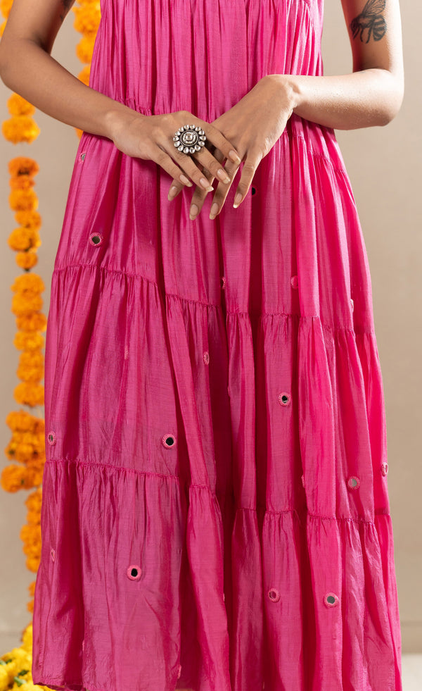 Tara-Mirror-Work-Tier-Dress-Pink-