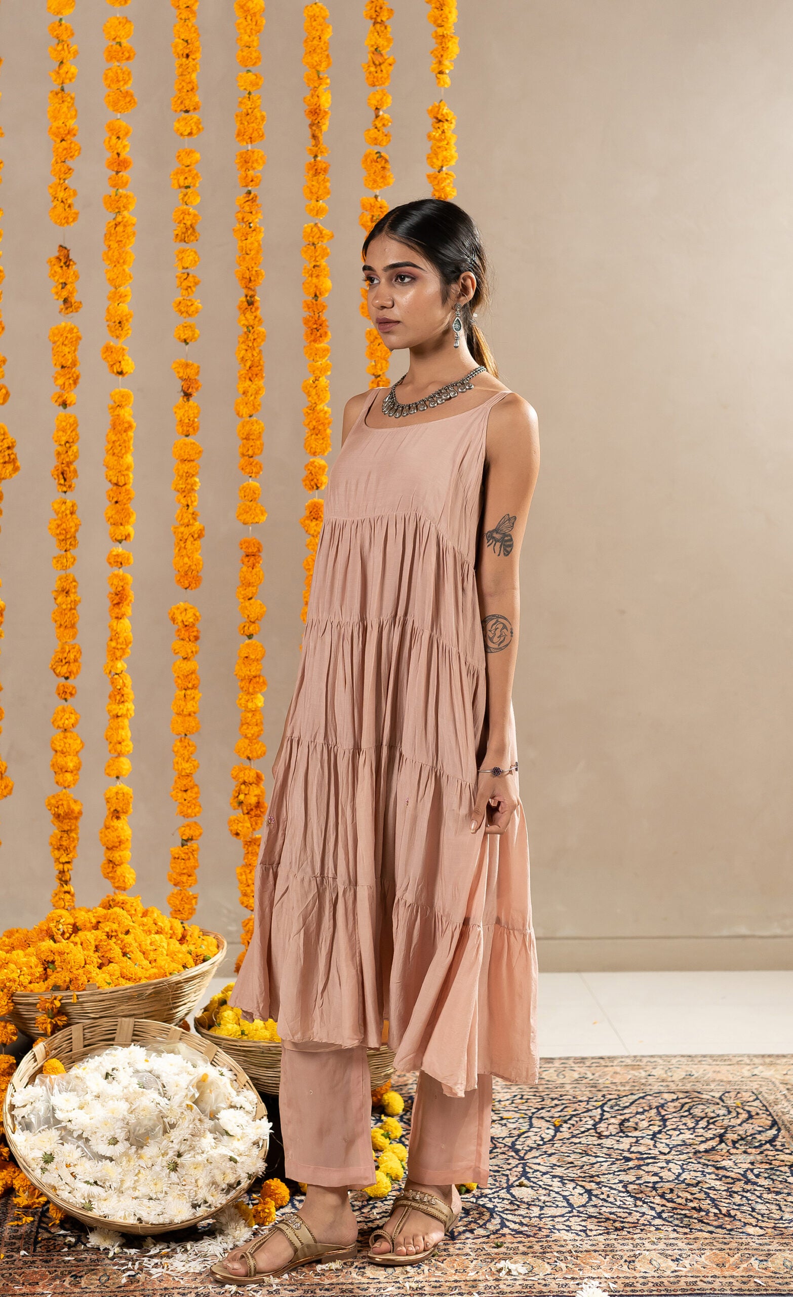 Tara-Tier-Dress-With-Pants-Biscuit-Beige-