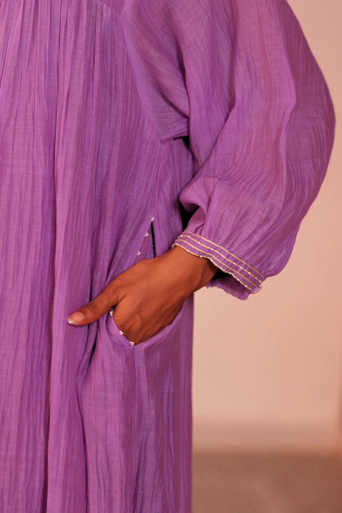 Drawstring front knot dress