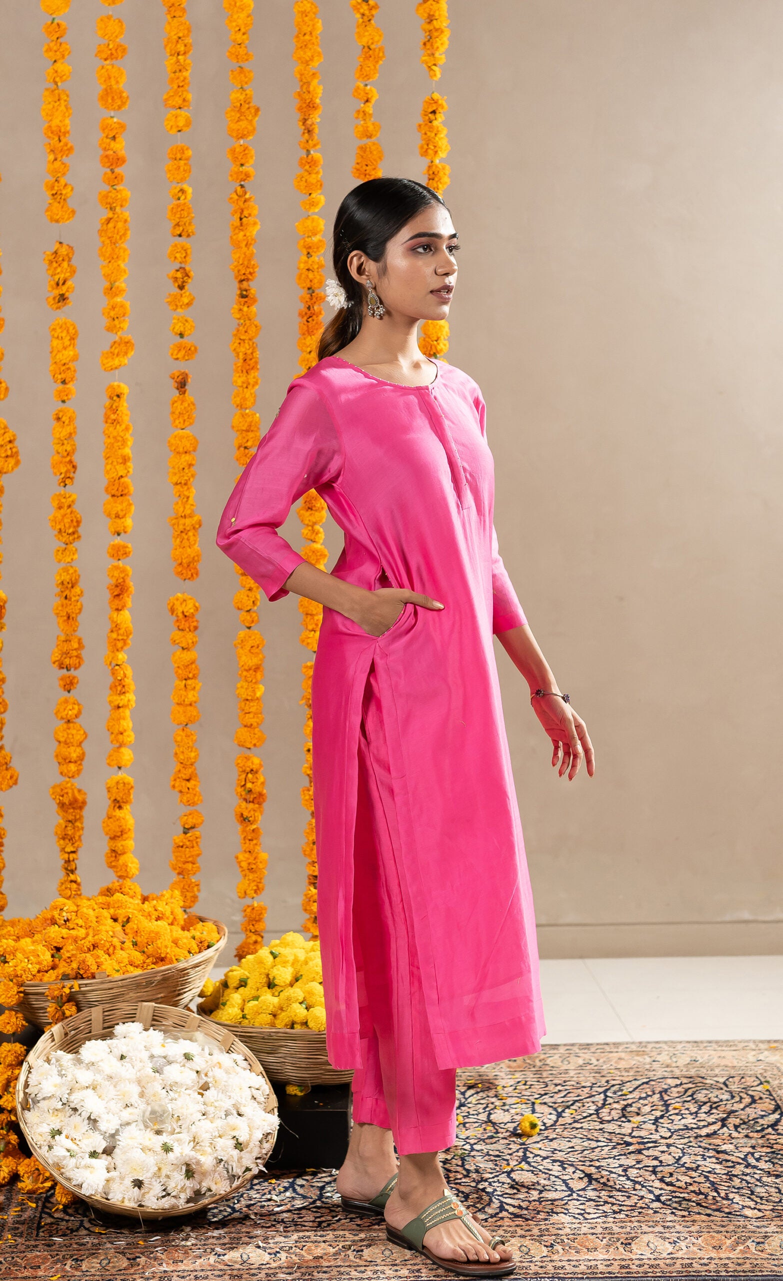 Vaani-Chanderi-Straight-Kurta-With-Pants-Pink-
