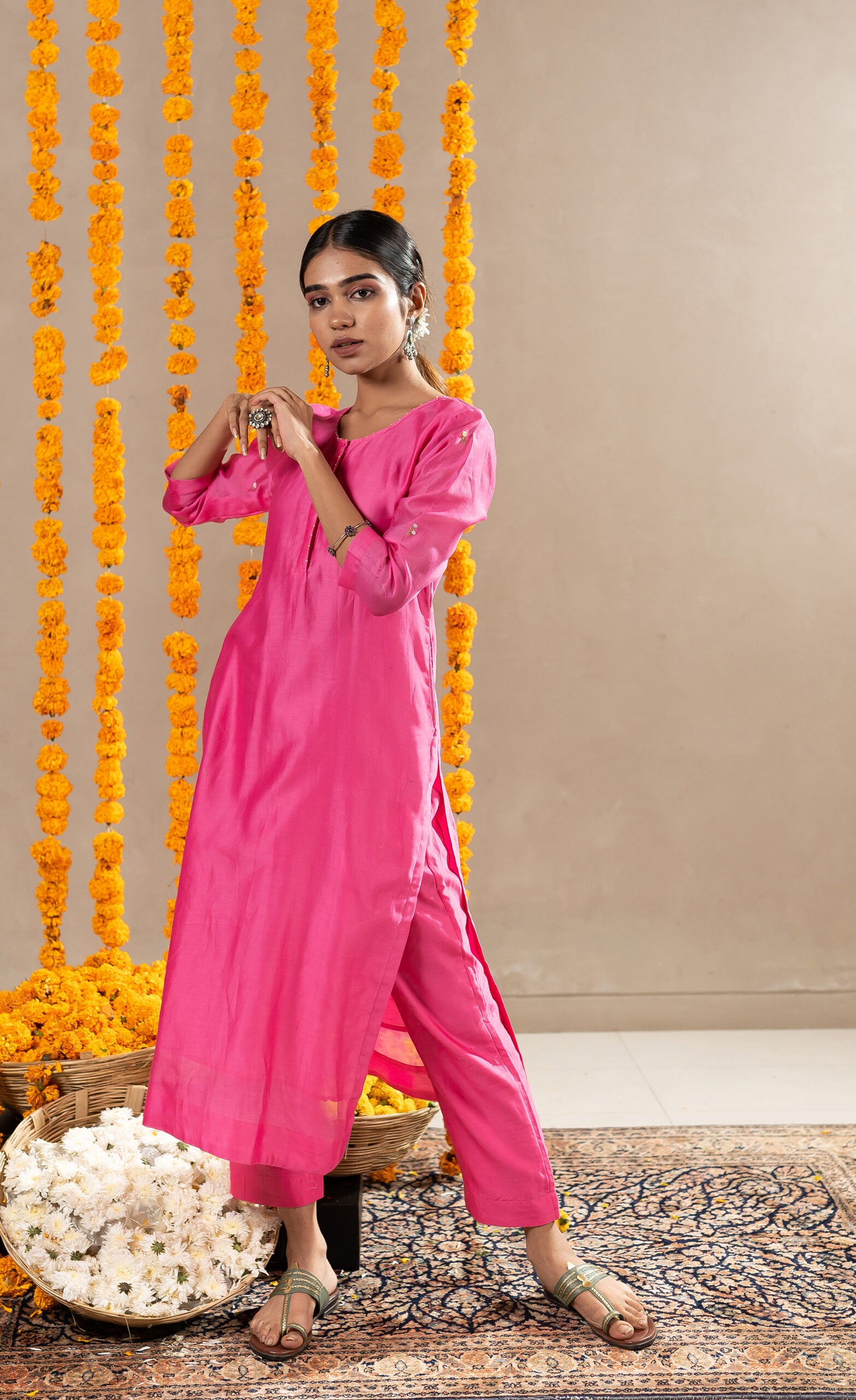 Vaani-Chanderi-Straight-Kurta-With-Pants-Pink-