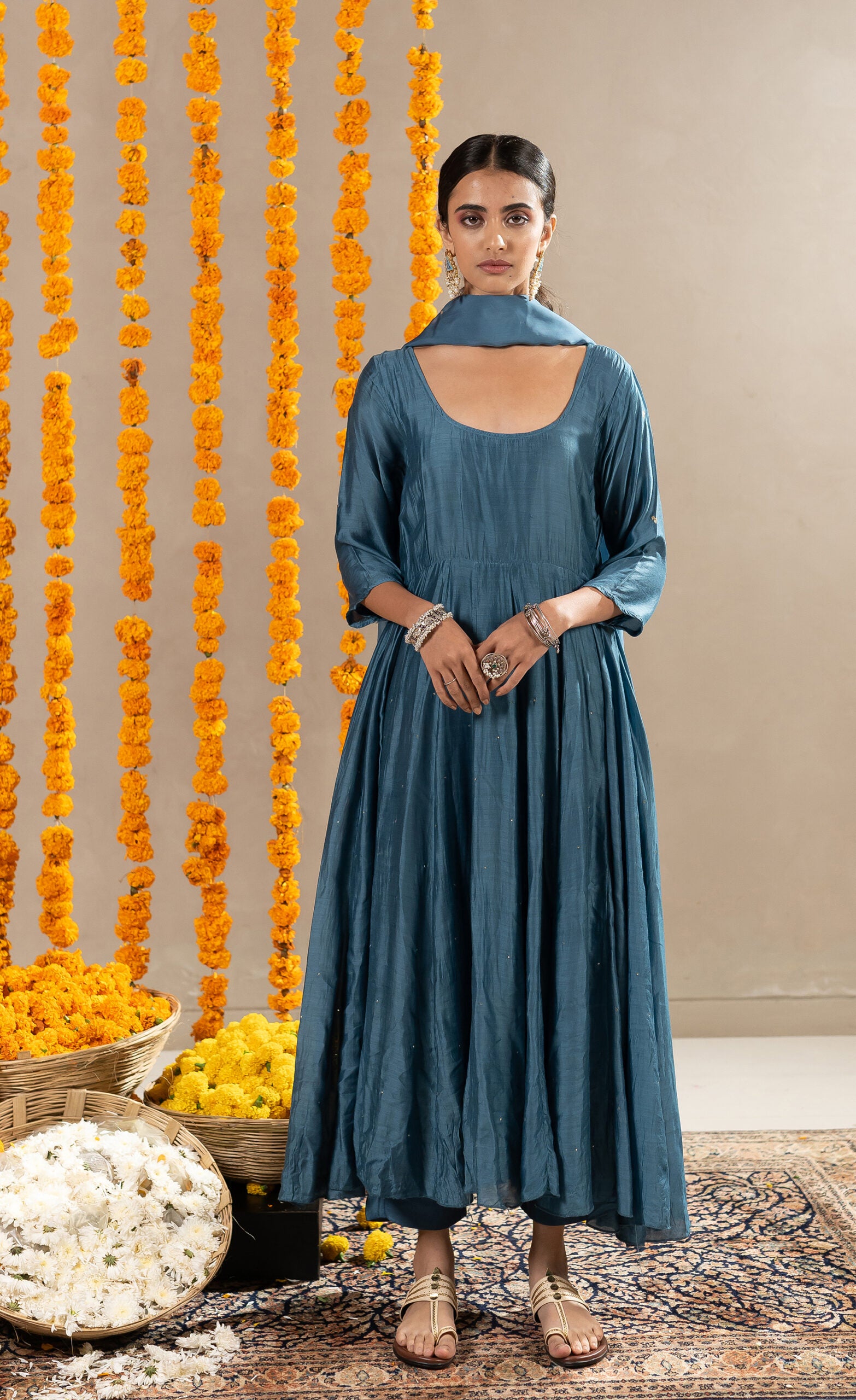 Vedica-Kali-Dress-With-Pants-Aegean-Blue-