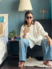 Pisces (Zodiac) Women Linen Shirt - Off white