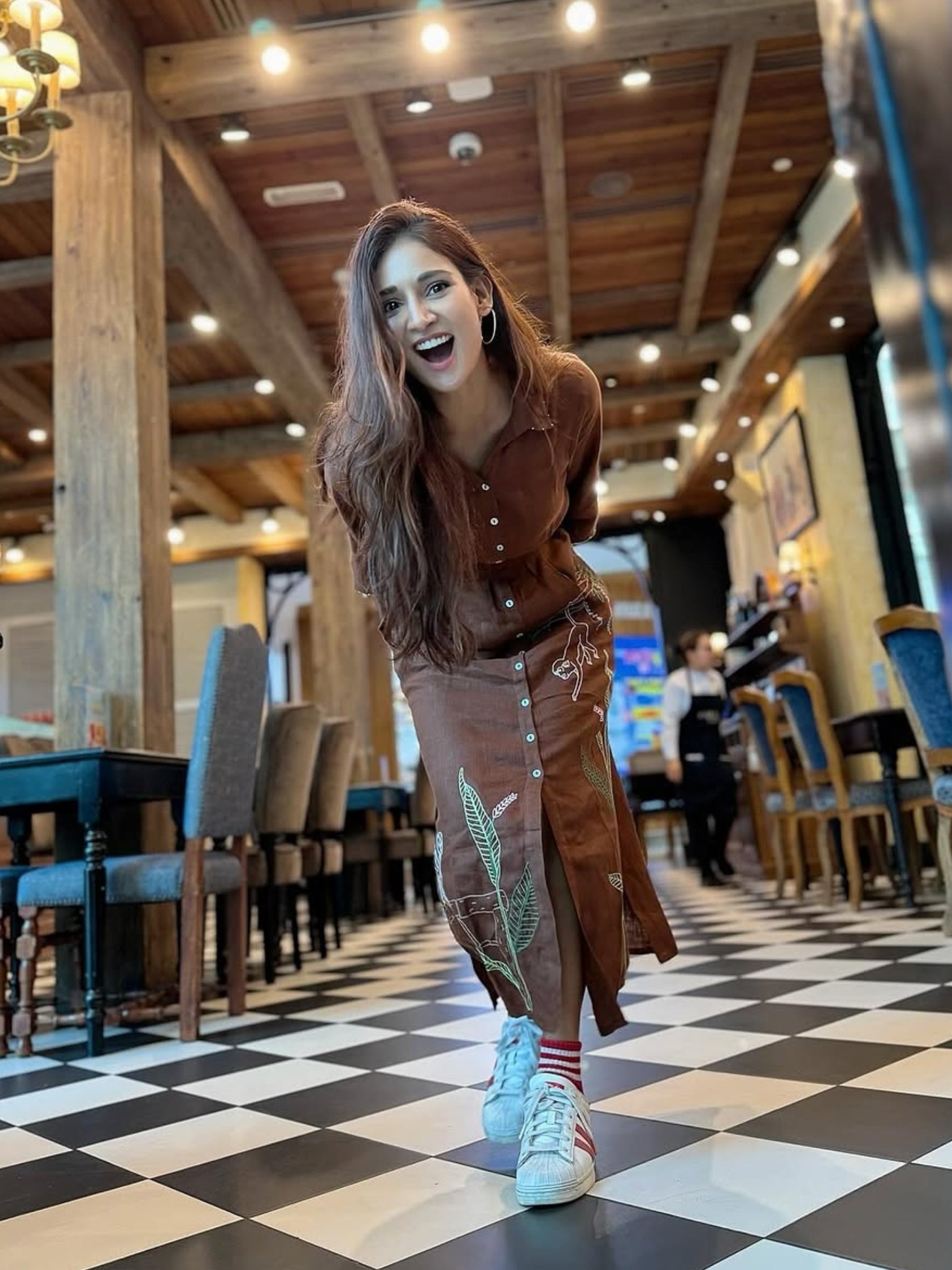 Linen Yavi Dress - Chocolate Brown