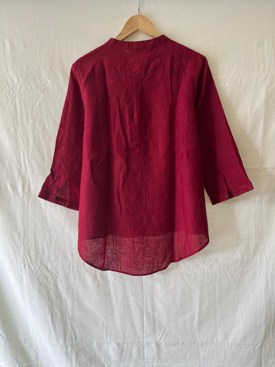 Milano Linen Shirt - Red