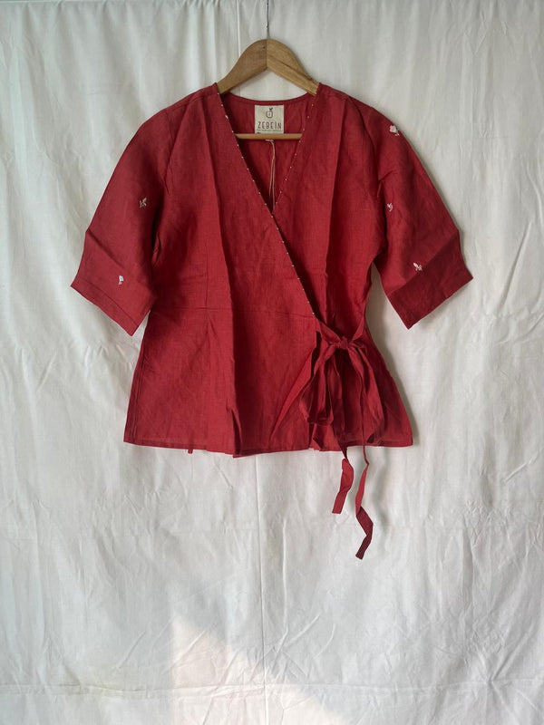 Hannah Wrap Top - Rust