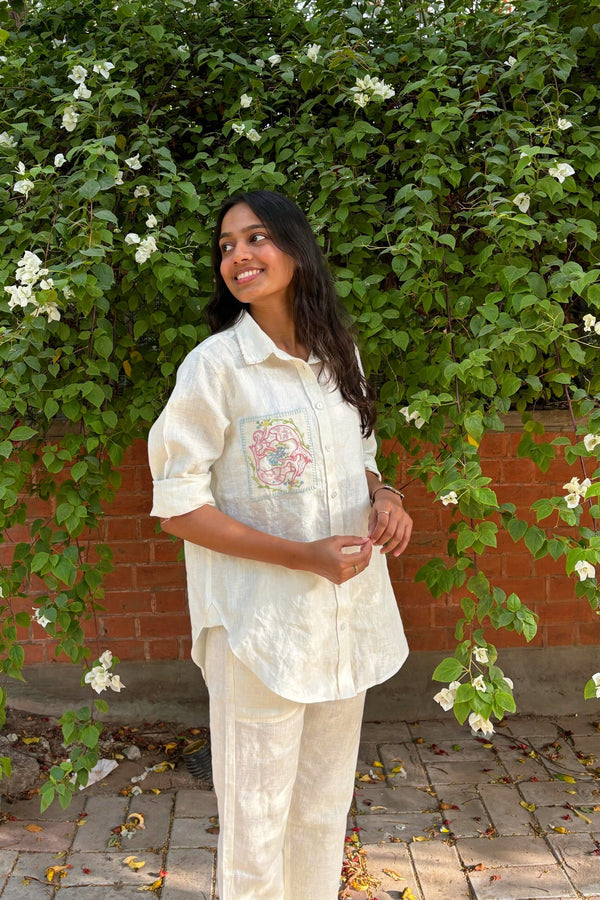 Pisces Pocket Linen Shirt - Off white