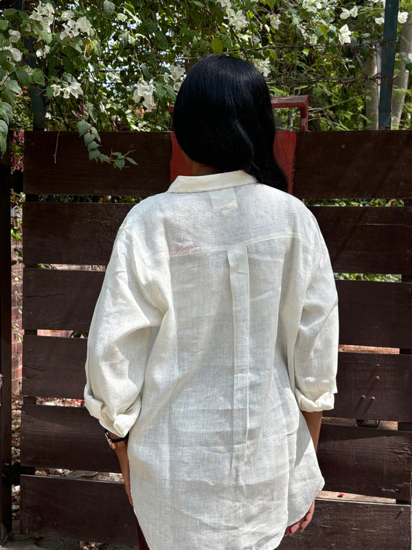 Libra Pocket Linen Shirt - Off white